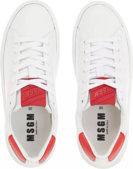 Msgm Leren Sneakers met Logo Detail White Dames