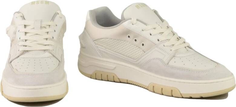 Msgm Leren Sneakers met Rubberen Zool White Heren