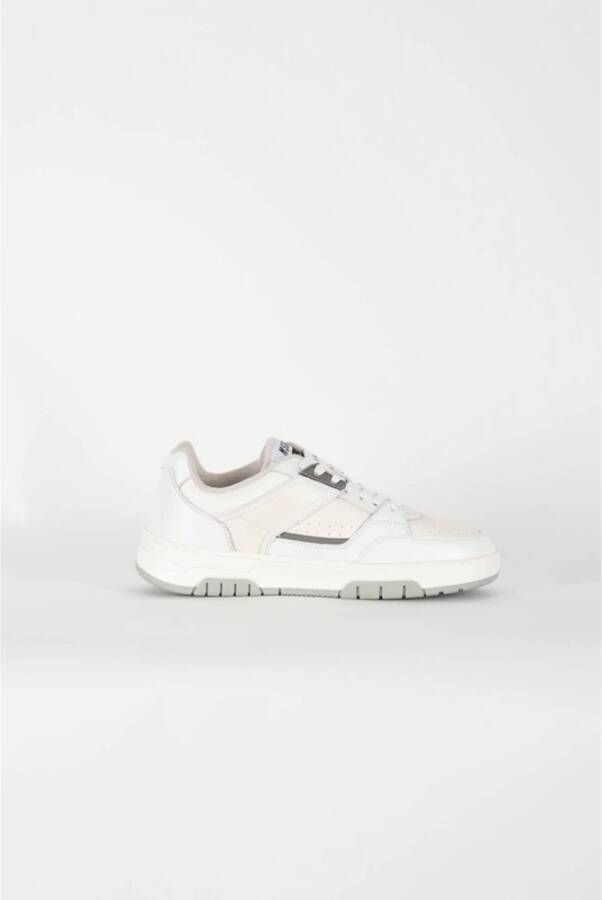 Msgm Leren Sneakers met Rubberen Zool White Heren