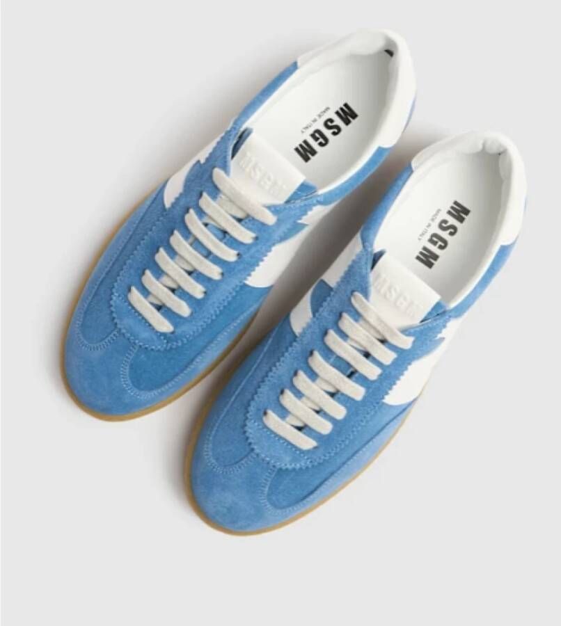 Msgm Lichtblauwe Retro Trainer Sneakers Blue Heren