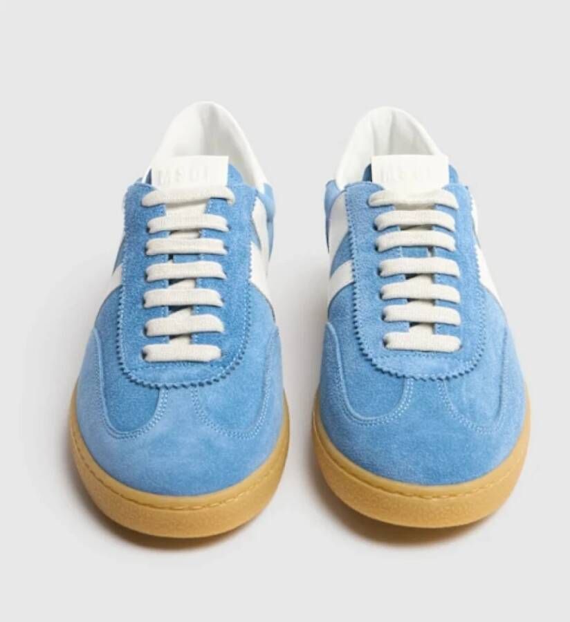 Msgm Lichtblauwe Retro Trainer Sneakers Blue Heren