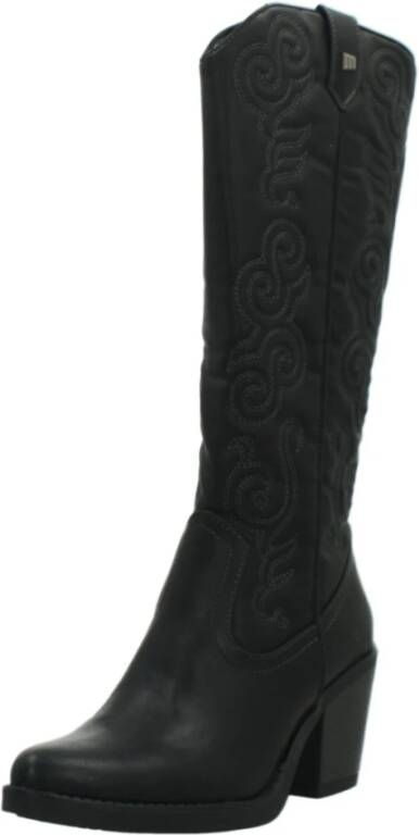 Mtng Western Style Cowboy Boots Black Dames