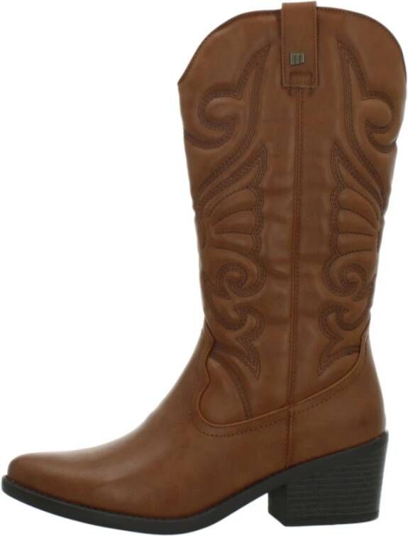 Mtng Western Style Cowboy Boots Brown Dames