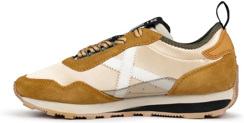 Munich Beige Retro Sneaker met Dubbele Zool Multicolor Dames