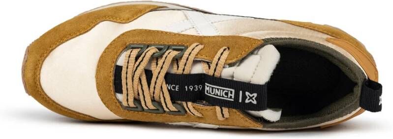 Munich Beige Retro Sneaker met Dubbele Zool Multicolor Dames