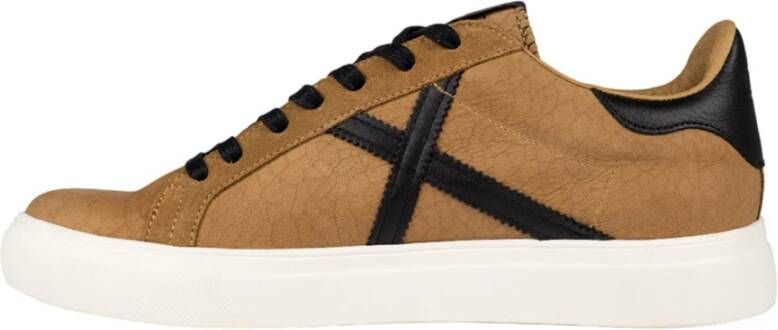 Munich Bruine Sportieve Leren Sneakers Brown Heren