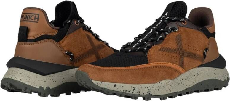 Munich Bruine Sportieve Textiel Sneakers Brown Heren