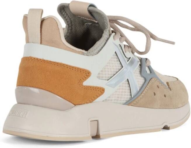 Munich Leren en stoffen sneakers voor vrouwen Beige Dames