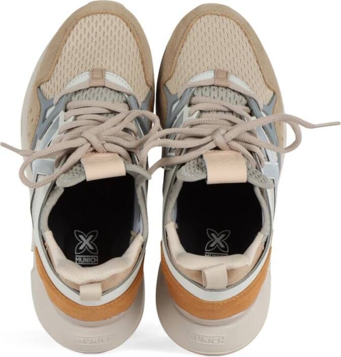 Munich Leren en stoffen sneakers voor vrouwen Beige Dames