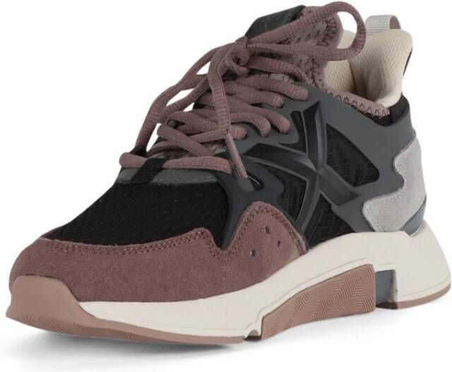 Munich Leren en stoffen sneakers voor vrouwen Black Dames