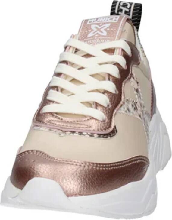 Munich Leren Sneaker met Contrastdetails Multicolor Dames