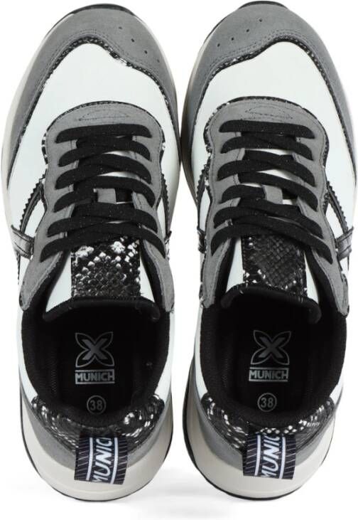 Munich Leren Wave Sneakers met materialen Black Dames