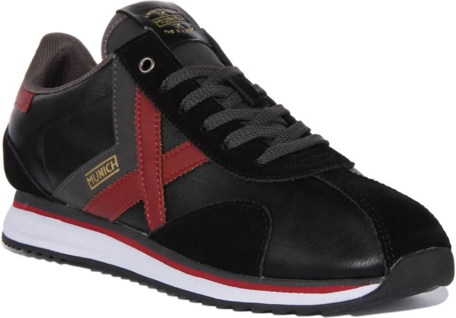 Munich Retro Geïnspireerde Zwart Rood Sneakers Mannen Multicolor Heren