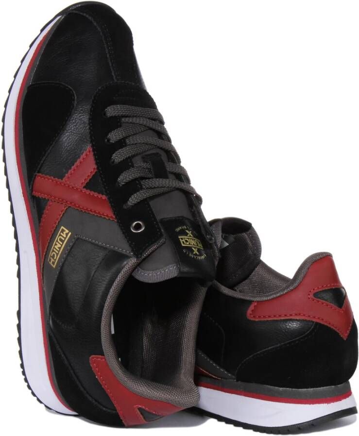 Munich Retro Geïnspireerde Zwart Rood Sneakers Mannen Multicolor Heren