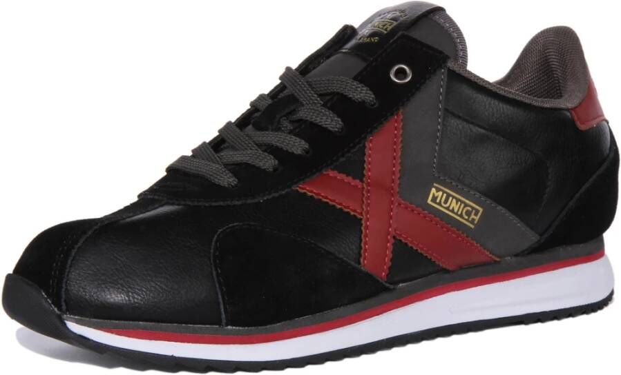 Munich Retro Geïnspireerde Zwart Rood Sneakers Mannen Multicolor Heren