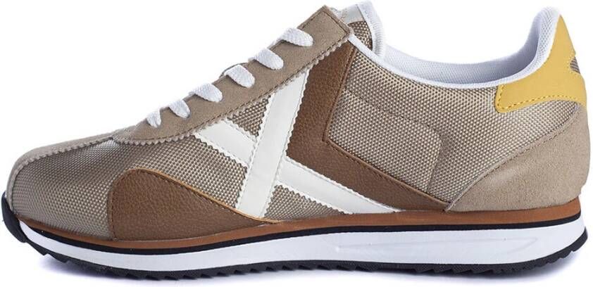 Munich Retro Sneaker Steen Bruin Wit Geel Brown Heren