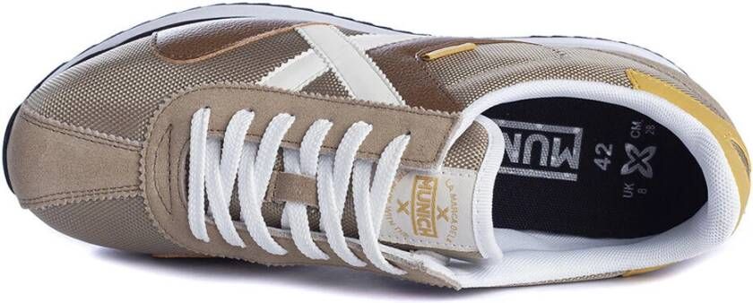 Munich Retro Sneaker Steen Bruin Wit Geel Brown Heren