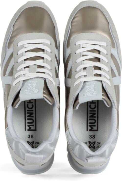 Munich Ripple Leren en Stoffen Sneakers Beige Dames