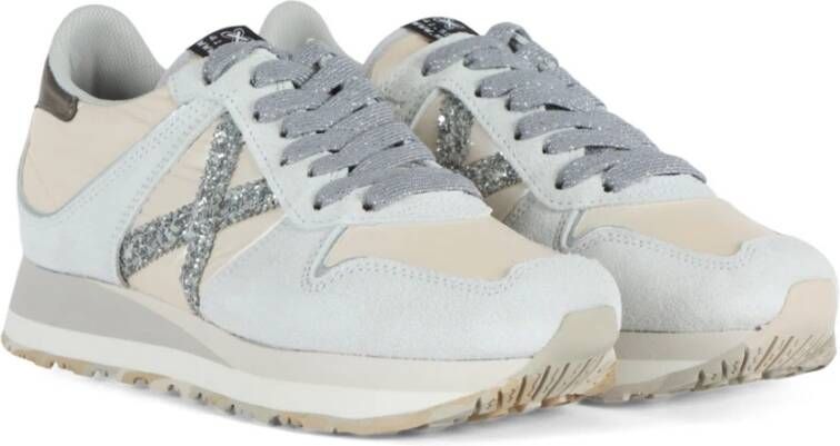 Munich Sky Leren en Stoffen Sneakers Gray Dames