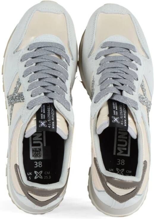 Munich Sky Leren en Stoffen Sneakers Gray Dames