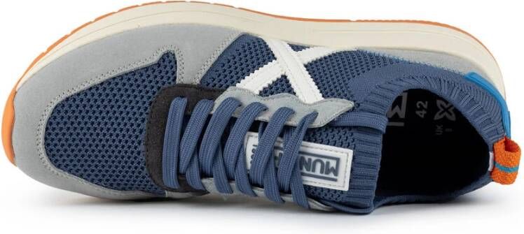 Munich Sneaker Net Blauw Grafische Stijl Blue Heren