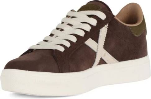 Munich Sneakers van suède met vetersluiting Brown Heren