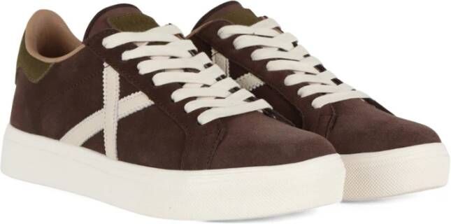 Munich Sneakers van suède met vetersluiting Brown Heren