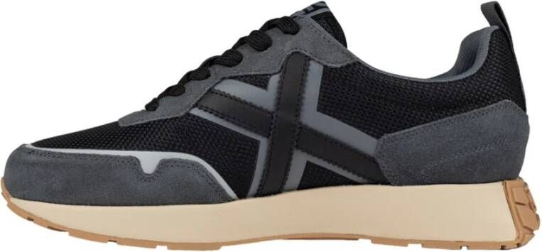 Munich Zwarte Sportieve Textiel Sneakers Black Heren