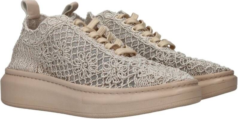 mustang Beige Bloemen Sneakers voor Dames Beige Dames