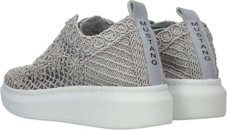 mustang Bloemen vetersneaker voor dames Gray Dames