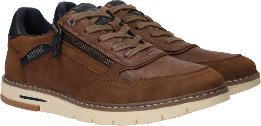 mustang Bruine Sneaker met Rits Sluiting Brown Heren