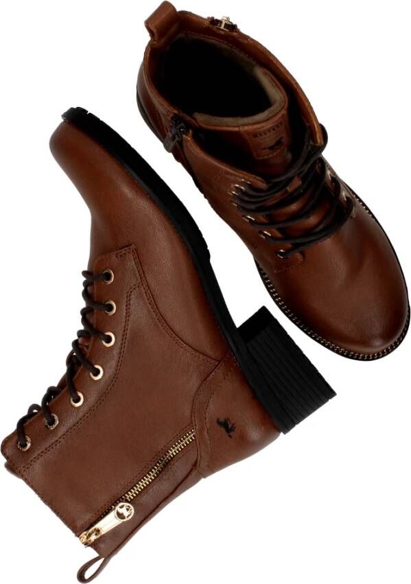 mustang Bruine Veterschoenen voor Dames Brown Dames