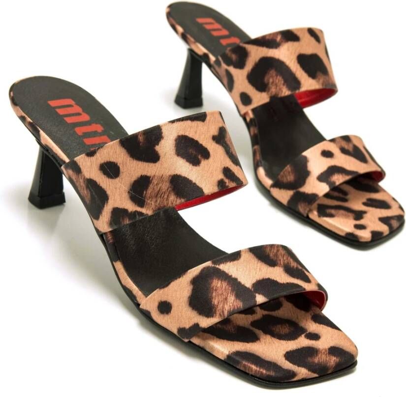 mustang Leopardo sandalen met hak Brown Dames