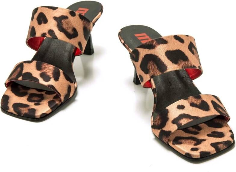 mustang Leopardo sandalen met hak Brown Dames