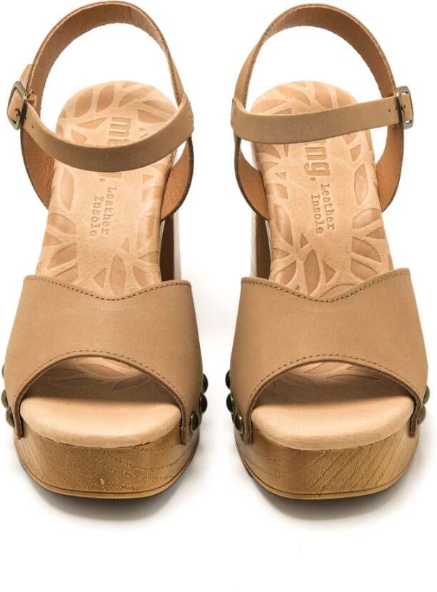 mustang Sandalen met hak Beige Dames