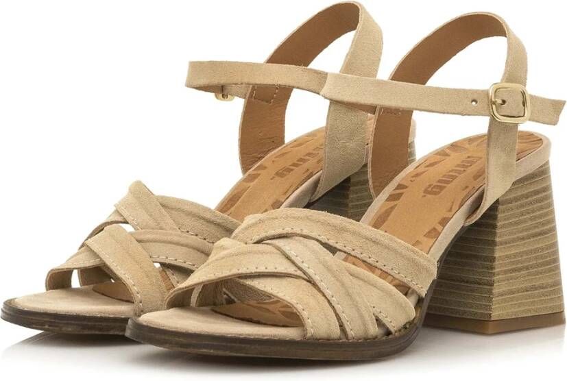 mustang Sandalen met hak Beige Dames