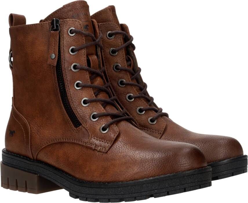 mustang Stijlvolle bruine veterschoenen voor dames Brown Dames