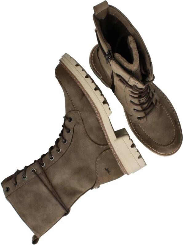 mustang Winter Hoge Veterschoen Beige Dames