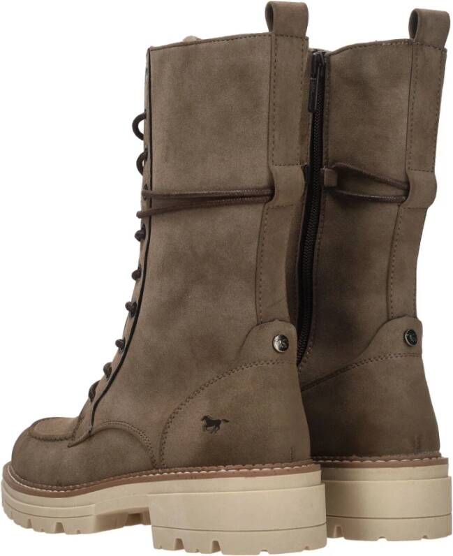 mustang Winter Hoge Veterschoen Beige Dames