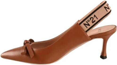 N21 Stiletto Hak Leren Slingback Schoenen Brown Dames