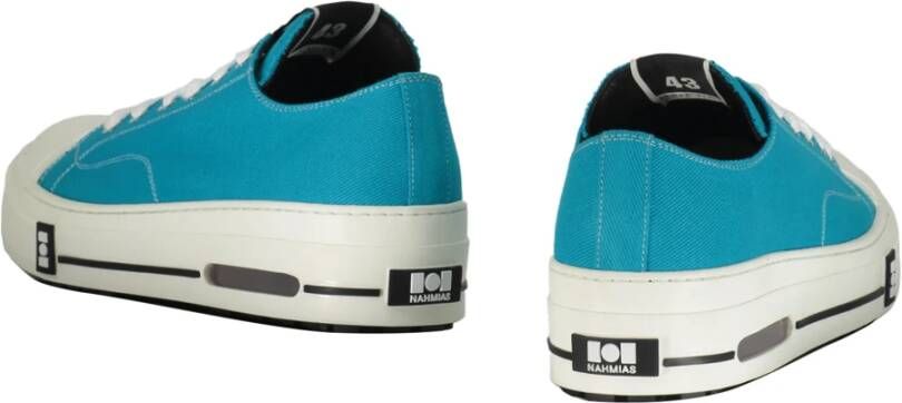 Nahmias Canvas sneakers met contrasterende kleurstiksels Blue Heren