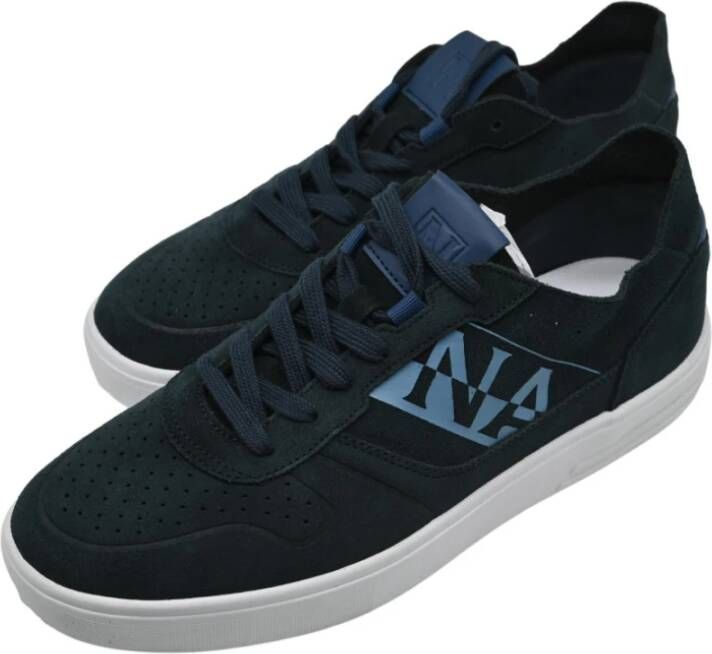 Napapijri Blauwe Marine Suède Sneakers Black Heren