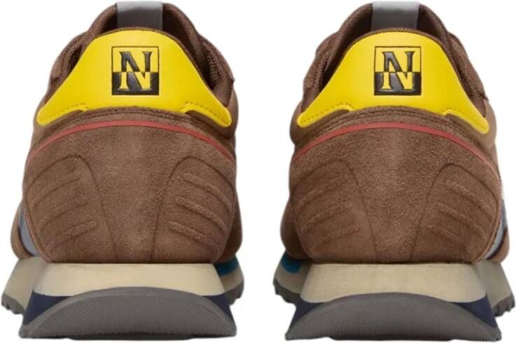 Napapijri Bruine Suède Nylon Hardloopschoenen Brown Heren