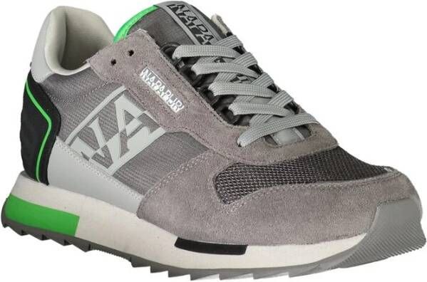 Napapijri Grijze Polyester Sneaker met Contrastdetails Gray Heren