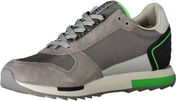 Napapijri Grijze Polyester Sneaker met Contrastdetails Gray Heren