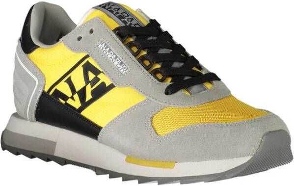 Napapijri Grijze Polyester Sneaker met Contrastdetails Gray Heren