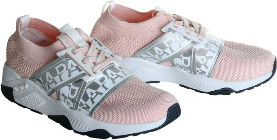 Napapijri Italiaanse Mesh Sneakers Stijlvol Ontwerp Pink Dames