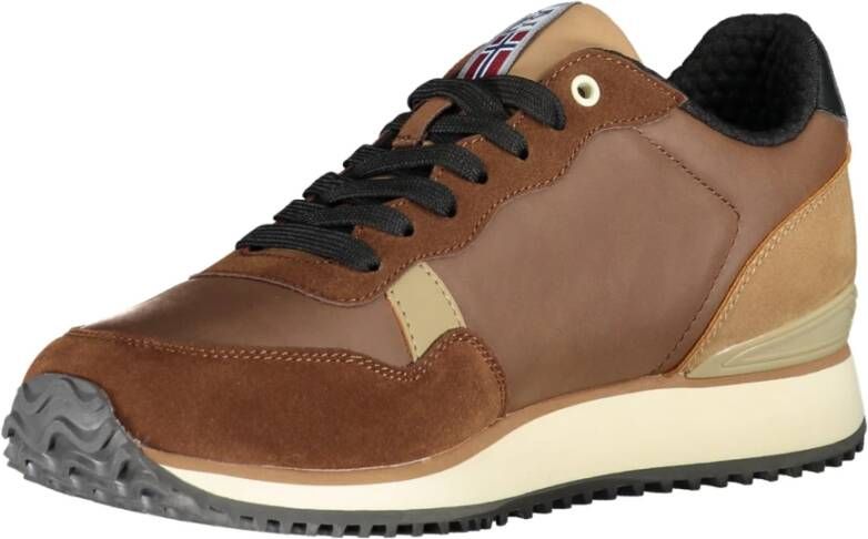 Napapijri Sportieve Bruine Veterschoenen met Contrastdetails Brown Heren