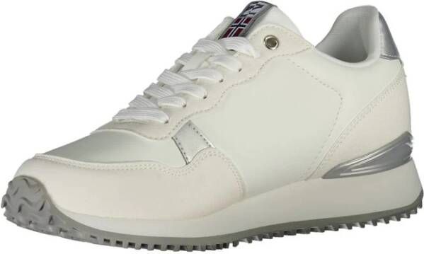 Napapijri Stijlvolle witte vetersneakers met contrastdetail White Dames