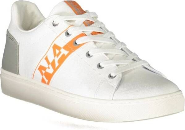 Napapijri Witte Polyester Sneakers met Veters Contrastdetails Logo White Heren